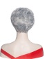 Fashion Silver Color White Short Curly Hair High Temperature Silk Wig Headgear