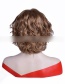 Fashion Brown Short Curly Hair High Temperature Silk Wig Headgear