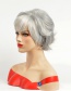 Fashion Silver Color Gray Fluffy Highlighting Short Curly Hair Hood