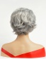 Fashion Silver Color Gray Fluffy Highlighting Short Curly Hair Hood