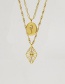 Fashion Gold Color Alloy Seahorse Geometric Multilayer Necklace