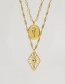 Fashion Gold Color Alloy Seahorse Geometric Multilayer Necklace