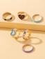 Fashion Gold Color Alloy Dripping Love Geometric Ring Set