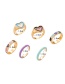 Fashion Gold Color Alloy Dripping Love Geometric Ring Set