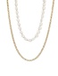 Fashion Gold Color Pearl Stitching Chain Multi-layer Necklace