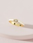 Fashion Gold Color Copper Drop Oil Inlaid Zirconium Geometric Ring