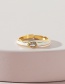 Fashion Gold Color Copper Drop Oil Inlaid Zirconium Geometric Ring