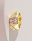 Fashion Gold Color Copper Drip Oil Butterfly Ring