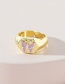 Fashion Gold Color Copper Drip Oil Butterfly Ring