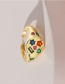 Fashion Gold Color Copper Inlaid Zirconium Geometric Ring