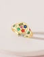 Fashion Gold Color Copper Inlaid Zirconium Geometric Ring