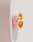 Fashion Pink Copper Inlaid Zirconium Love Open Ring