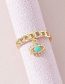 Fashion Gold Color Copper Plated Real Gold Hollow Chain Eye Ring