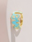 Fashion Gold Color Copper Drip Oil Letter Ring