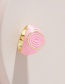 Fashion Pink Copper Drip Oil Thread Ring