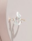 Fashion White Copper Inlaid Zirconium Drop Oil Snake-shaped Ring