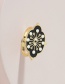 Fashion Black Copper Drip Oil Geometric Eye Ring