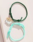 Fashion Green+blue Alloy Sun Drawstring Bracelet Set