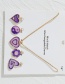 Fashion Gold Color Alloy Dripping Love Tai Chi Flower Stud Earrings Necklace Set