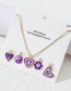 Fashion Gold Color Alloy Dripping Love Tai Chi Flower Stud Earrings Necklace Set