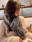 Fashion Coffee Beige Houndstooth Print Patch Scarf