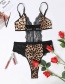 Fashion Leopard Leopard Print Stitching Lace One-piece Underwear