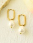Fashion Gold Titanium Steel Pearl Earrings