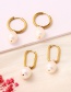 Fashion Golden-2 Titanium Steel Pearl Earrings