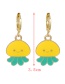 Fashion Yellow Alloy Dripping Jellyfish Ear Ring