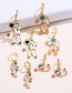 Fashion White Alloy Dripping Astronaut Ear Ring