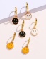 Fashion Yellow Alloy Dripping Smiley Earrings