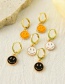 Fashion Yellow Alloy Dripping Smiley Earrings