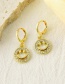 Fashion Gold Alloy Inlaid Zirconium Smiley Earrings
