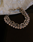 Fashion Silver Color Alloy Diamond Claw Chain Double-layer Bracelet
