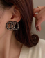 Fashion Double Ring Ear Studs Geometric Diamond Double Circle Stud Earrings