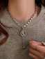 Fashion Silver Color Alloy Diamond Beauty Portrait Ot Buckle Necklace