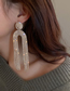 Fashion U Shape-gold Color Copper And Diamond U-shaped Tassel Earrings