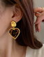Fashion Love Fabric Leopard Print Heart Stud Earrings