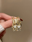 Fashion Gold Alloy Diamond Shell Earrings With Bear Letters