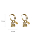 Fashion Gold Alloy Diamond Shell Earrings With Bear Letters