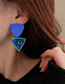 Fashion Blue Alloy Diamond-studded Triangle Earrings