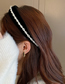 Fashion Black Flocking Wide-brimmed Pearl Twine Headband