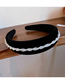 Fashion Black Flocking Wide-brimmed Pearl Twine Headband