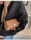Fashion Brown Pu Lock Large Capacity Shoulder Bag