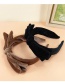 Fashion Black Flocking Double Bow Headband