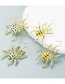Fashion White Alloy Dripping Spider Earrings