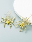 Fashion White Alloy Dripping Spider Earrings