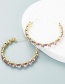Fashion Purple Alloy Inlaid Willow-shaped Diamond Earrings