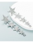 Fashion Silver Color Alloy Diamond Five-pointed Star Tassel Earrings