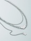 Fashion Silver Color Titanium Steel Love Brand Multi-layer Necklace